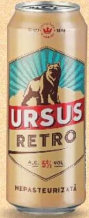 Ursus Retro Bere blondă nepasteurizată 5% alcool 0,5 l