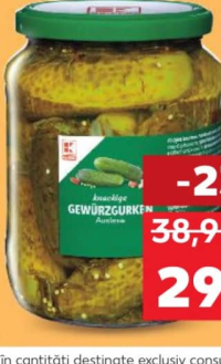 K-Classic Castraveți în oțet 6-9 cm 670 g