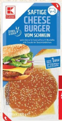 K-Classic Cheeseburger de porc 2 x 150 g