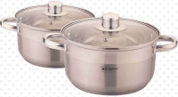 Rainstahl Cratiță cu capac din sticlă, inox, 1.8/2.6/3.6/4.7L