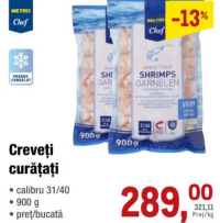 Metro Chef Creveți curățați 31/40 900g