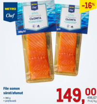 Metro Chef Филе семги соленое/копченое 300г