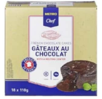 Metro Chef Fondant de ciocolată 18 x 110 g