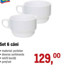 aro Set 6 căni porțelan