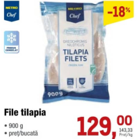 Metro Chef File tilapia 900g