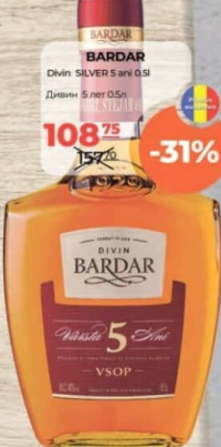 BARDAR Divin SILVER 5 ani 0.5l