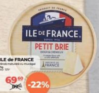 Ile de France Brânză maturată cu mucegai Petit Brie 125g