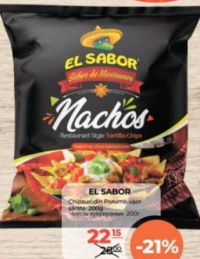 EL SABOR Nachos Chipsuri din Porumb 200g