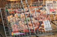 BBQ Plasă grill cu mâner din lemn 1buc