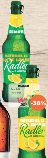 RADLER Bere Lemon / Zero 0.45l