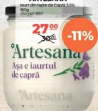 Artesana Iaurt din lapte de capră 3.5% 160g