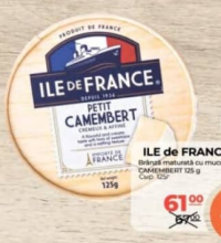 Ile de France Brânză maturată cu mucegai Camembert 125g