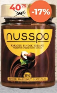 Nusspo Cremă de alune cu Cacao 350g