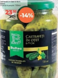 Buftea Castraveți în Oțet 6-9cm 720ml