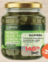 Allevera Miere/lămâie cu Aloe Vera 500g
