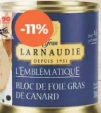 LARNAUDIE Bloc de foie gras de canard 200g