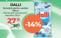 Dalli Șervețele pentru uscător 25buc.