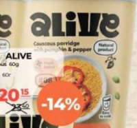 Alive Couscous porridge with pumpkin & pepper 60g