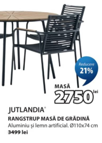 JUTLANDIA RANGSTRUP MASĂ DE GRĂDINĂ Ø110x74 cm