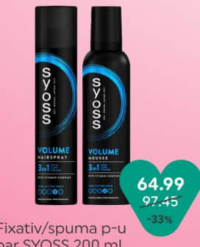SYOSS Fixativ/spuma pentru par 200 ml
