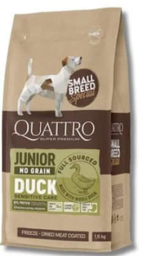 Quattro Super Premium Junior No Grain Rață / Mini 1.5 kg