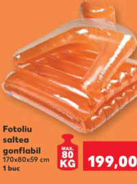 Fotoliu saltea gonflabil 170x80x59 cm 1 buc
