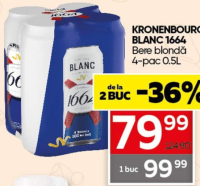 Kronenbourg Blanc 1664 Bere blondă 4-pac 0.5L