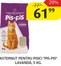 Pis-Pis Nisip pentru pisici cu aromă de lavandă 5L