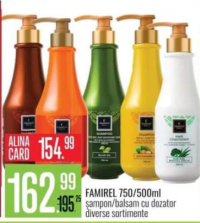 Famirel 750/500ml șampon/balsam pentru păr cu dozator diverse sortimente