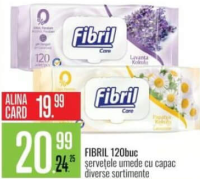 Fibril 120buc șervețele umede cu capac diverse sortimente