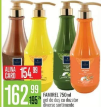 Famirel gel de duș cu dozator diverse sortimente 750ml