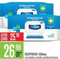 DeepFresh 100buc șervețele umede antibacteriene