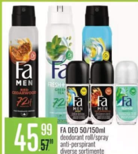 Fa Deodorant roll/spray 50/150ml