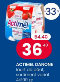 ACTIMEL DANONE Iaurt de băut, sortiment variat 4x100 gr
