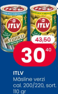 ITLV Măsline verzi cal. 200/220, sort. var., 110 gr
