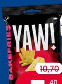 YAW Snacks bakefries, sortiment variat, 40 gr