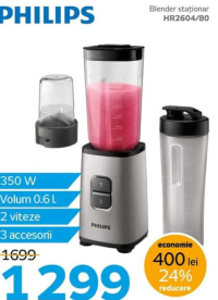 PHILIPS Blender staționar HR2604/80 0.6l 350W