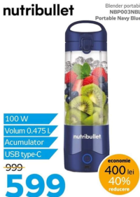 nutribullet Blender portabil NBP003NBL 0.475l
