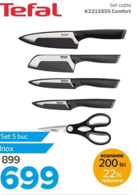 Tefal Set cuțite K2215S55 Comfort Set 5 buc
