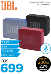 JBL Boxă portativă Bluetooth GO Essential 2