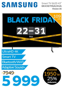 Samsung Smart TV QLED 43" QE43Q7FAAUXUA Vision AI