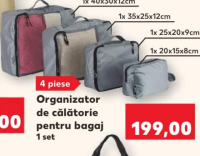 Esmara Organizator de călătorie pentru bagaj 1 set 4 piese