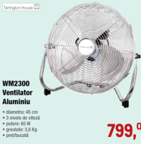 Tarrington House WM2300 Ventilator Aluminiu 45cm