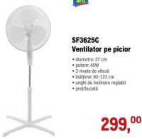 aro SF3625C Ventilator pe picior 37cm