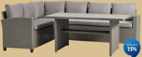 AGERMOSE SET PENTRU TERASĂ Masă: 74x144x67 cm, Colțar 6 locuri