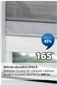 BOLGA Jaluzea opacă 60x170 cm
