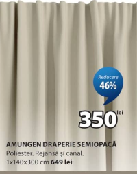JYSK Amungen Draperie semiopacă 1x140x300 cm
