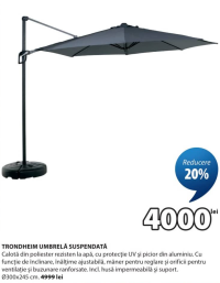 TRONDHEIM UMBRELĂ SUSPENDATĂ Ø300x245 cm