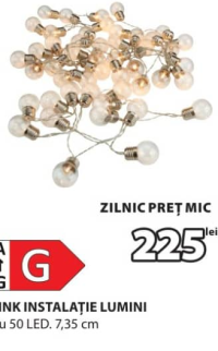 JYSK FINK INSTALAȚIE LUMINI Cu 50 LED 7.35 m