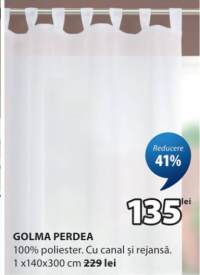 GOLMA Perdea 1x140x300 cm